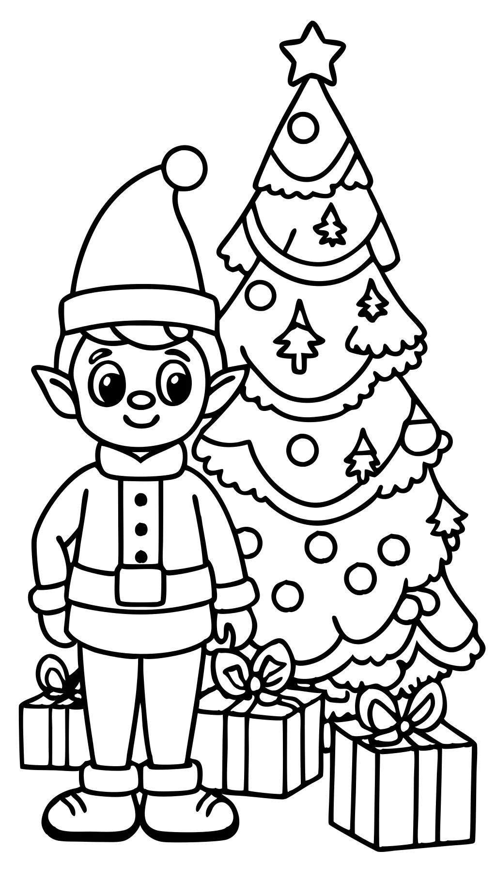 santa’s elves coloring pages